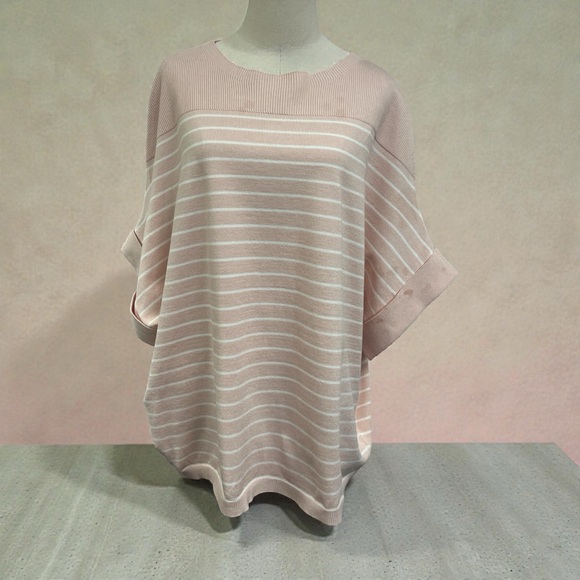 Chic Soul Tops - **NWOT** Chic Soul Blush and White Striped Tunic